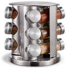 Porta Tempero/condimentos Vidro Bancada Com Suporte Giratório