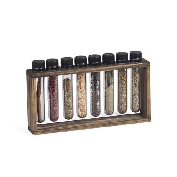 Porta Tempero De Madeira Pinus Horizontal Com 8 Tubos - Stolf