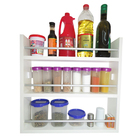 Porta Tempero De Parede Em Mdf 3 Compartimentos Branco Com Ba