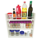 Porta Tempero De Parede Em Mdf 3 Compartimentos Branco Com Ba