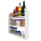 Porta Tempero De Parede Em Mdf 3 Compartimentos Branco Com Ba