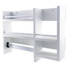 Porta Tempero De Parede Em Mdf Branco 4 Repartições E 1 Barra