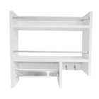 Porta Tempero De Parede Em Mdf Branco Com Gancho E Suporte De