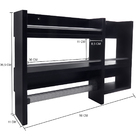 Porta Tempero De Parede Em Mdf Preto 4 Repartições E 1 Barra