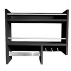 Porta Tempero De Parede Em Mdf Preto Com 3 Ganchos E Suporte