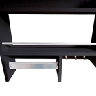 Porta Tempero De Parede Em Mdf Preto Com 3 Ganchos E Suporte