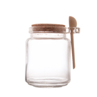 Porta Tempero De Vidro C/ Tampa Rolha E Colher Bambu 240ml