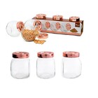 Porta Tempero E Condimentos Vidro 3un Tampa Rose