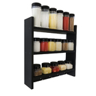 Porta Tempero Em Mdf 15mm De Parede Com 17 Frascos Plásticos