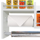 Porta Tempero Em Mdf Branco Com 2 Suportes Para Papel Alumíni