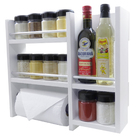 Porta Tempero Em Mdf Branco Com 4 Separações E 1 Suporte Em A