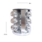 Porta Tempero Giratório Em Inox 12 Peças Redondo - Livon