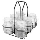 Porta Tempero Giratório Em Inox Com Potes Herméticos 7 Peças