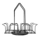 Porta Tempero Giratório Em Inox Com Potes Herméticos 7 Peças