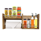 Porta Tempero Pinus Imbuia Com Suporte Para Papel Toalha