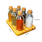 Porta Tempero - POMPÉIA com 6 Potes 100Ml e Rolha - Gourmet,