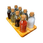 Porta Tempero - POMPÉIA com 8 Potes 100Ml e Rolha - Gourmet,