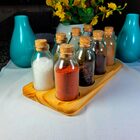 Porta Tempero - POMPÉIA com 8 Potes 100Ml e Rolha - Gourmet,