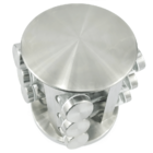 Porta Tempero Redondo Em Aço Inox Com Base Giratória E 12 Pot