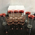 Porta Tempero Rose Gold Recipientes P/ Ervas Saleiro Cozinha