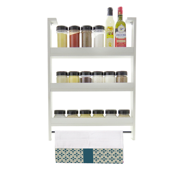 Porta Tempero Suspenso De Geladeira 3 Níveis Mdf 15mm Branco