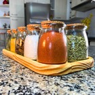 Porta Temperos Ágora Leiteira Grande 10 Potes - Bandeja de Ma