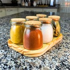 Porta Temperos Ágora Leiteira Grande 6 Potes - Bandeja de Mad