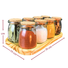 Porta Temperos Ágora Leiteira Grande 8 Potes - Bandeja de Mad