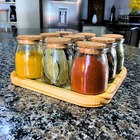 Porta Temperos Ágora Leiteira Grande 9 Potes - Bandeja de Mad