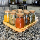 Porta Temperos Ágora Leiteira Grande 9 Potes - Bandeja de Mad
