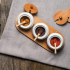 Porta Temperos Bambu 3 Potes Com Tampa E Colher Tyft Yoi