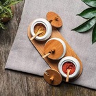 Porta Temperos Bambu 3 Potes Com Tampa E Colher Tyft Yoi