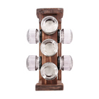 Porta Temperos Condimentos 10 Potes Tipo Baleiro Madeira - Wp