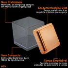 Porta Temperos Condimentos 150ml Cromado Ou Rosé Gold - Rosé