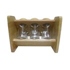 Porta Temperos Condimentos 6 Peças Restaurante Suporte Madeir