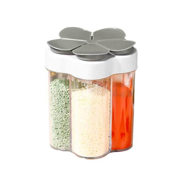 Porta Temperos Condimentos Organizador 5 Em 1 - Cinza