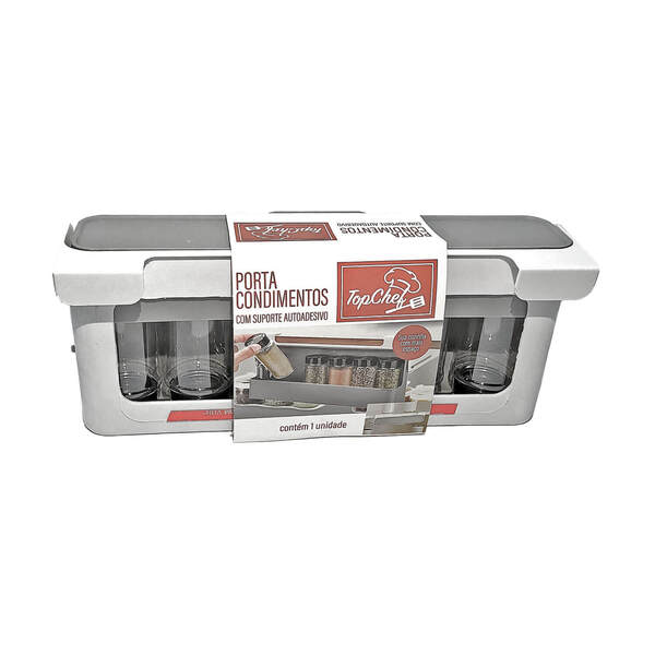 Porta Temperos Condimentos Organizador 6 Potes C/ Suporte