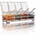 Porta Temperos Condimentos Potes Acrilico Organizador Com Col