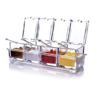 Porta Temperos Condimentos Potes Acrilico Organizador Com Col