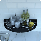 Porta Temperos E Condimentos De Parede Preto Fosco Multiuso