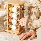 Porta Temperos Em Bambu Com Base Giratória 17 Peças Tyft Yoi