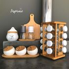 Porta Temperos Em Bambu Com Base Giratória 17 Peças Tyft Yoi
