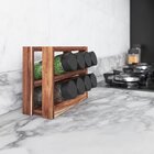 Porta Temperos Em Madeira Teca Com 8 Vidros - Stolf