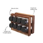 Porta Temperos Em Madeira Teca Com 8 Vidros - Stolf