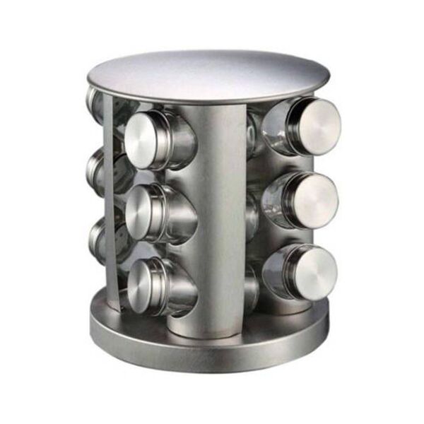 Porta Temperos Giratorio 12 Potinhos Condimentos Inox Vidro R