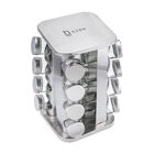 Porta Temperos Giratório Biscuitt Giro Em Vidro E Inox Com 16