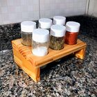 Porta Temperos Madeira - PISA - 6 Potes - Cozinha, Organizado