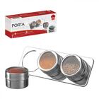 Porta Temperos Magnético Inox 3 Peças - Art House