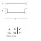 Porta Toalha 450mm Banheiro Eterna Black Il17812 Inox Preto I