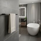 Porta Toalha 55cm Aço Inox Preto Fosco Patmos